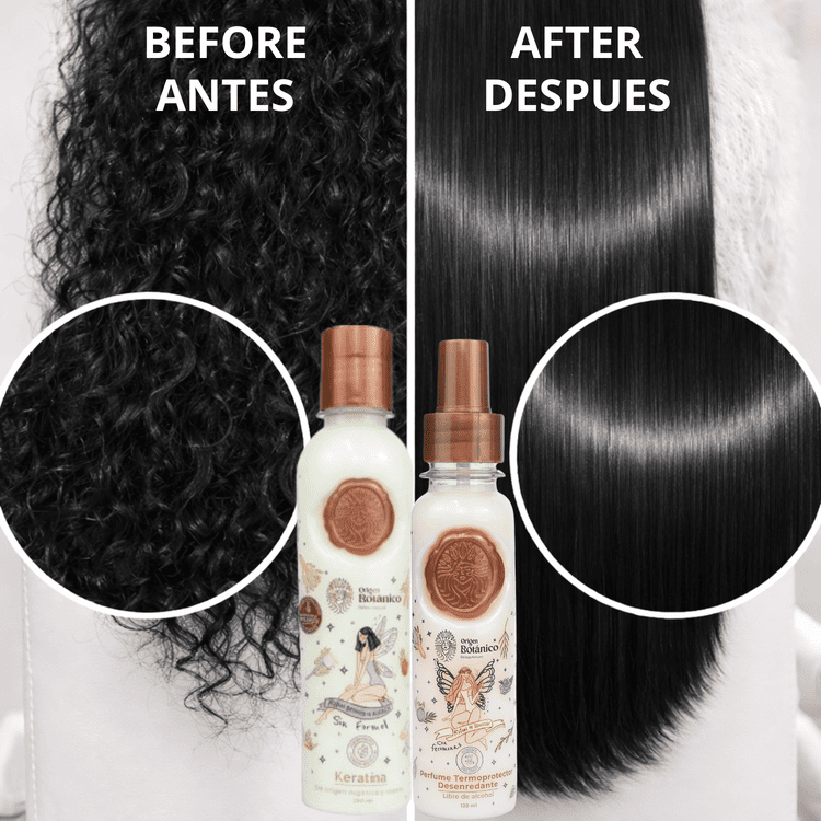KIT Keratina Evolución 250ML - Mediana (2 personas) + Perfume Termoprotector Ritual de Seducción (Rosa) + Cepillo Aplicador