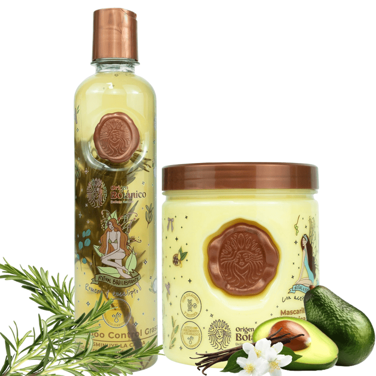 KIT 2 Crecimiento Acelerado y Ultrareparador Control Grasa Shampoo de Romero + Mascarilla Bomba Botánica S.O.S.