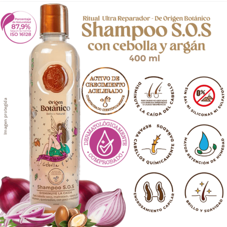 Shampoo S.O.S. con Cebolla y Argán