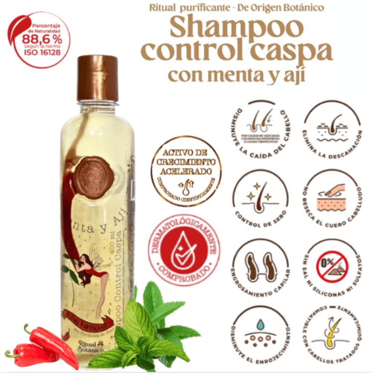 Shampoo Control Caspa con Menta y Ají